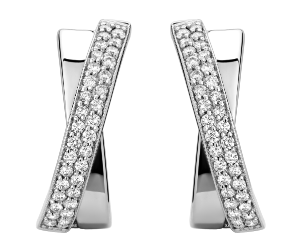 Женские серьги из белого 585 золота с бриллиантами природными